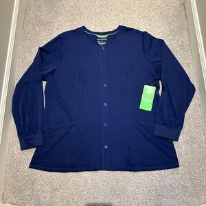 Healing Hands HH Works navy blue Megan scrub jacket sz 2X XXL NWT style #5500